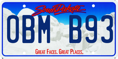 SD license plate 0BMB93