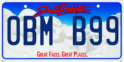 SD license plate 0BMB99