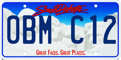 SD license plate 0BMC12