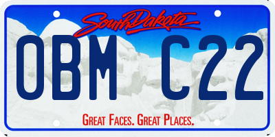SD license plate 0BMC22