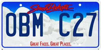 SD license plate 0BMC27