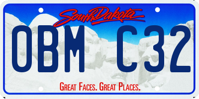 SD license plate 0BMC32