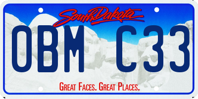 SD license plate 0BMC33