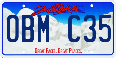 SD license plate 0BMC35