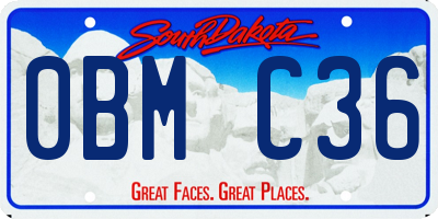 SD license plate 0BMC36