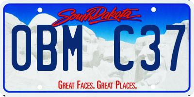 SD license plate 0BMC37
