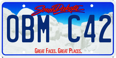 SD license plate 0BMC42