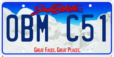 SD license plate 0BMC51