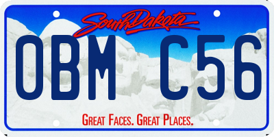 SD license plate 0BMC56