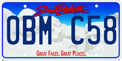 SD license plate 0BMC58