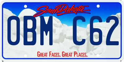 SD license plate 0BMC62