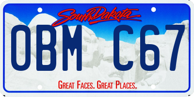 SD license plate 0BMC67