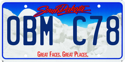 SD license plate 0BMC78
