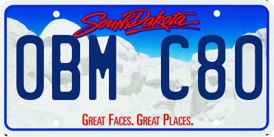 SD license plate 0BMC80