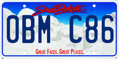 SD license plate 0BMC86