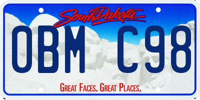 SD license plate 0BMC98