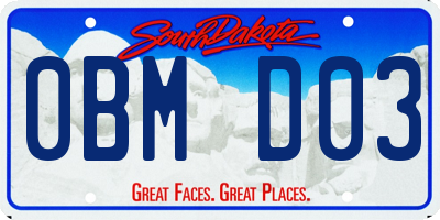 SD license plate 0BMD03