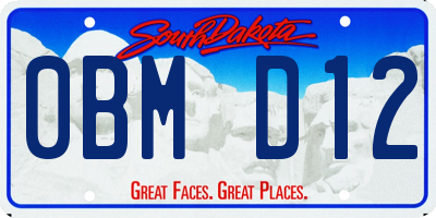 SD license plate 0BMD12