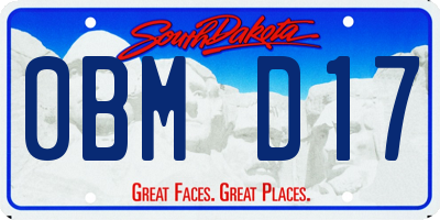 SD license plate 0BMD17