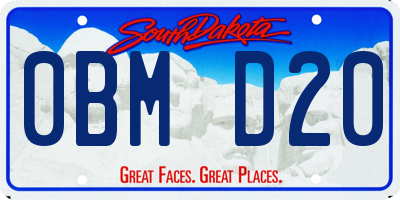 SD license plate 0BMD20
