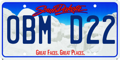 SD license plate 0BMD22