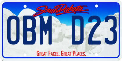 SD license plate 0BMD23