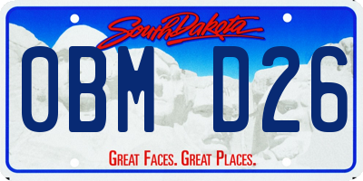 SD license plate 0BMD26