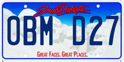 SD license plate 0BMD27