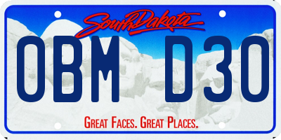 SD license plate 0BMD30