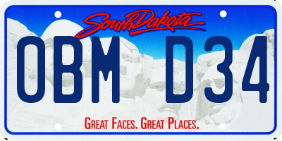 SD license plate 0BMD34