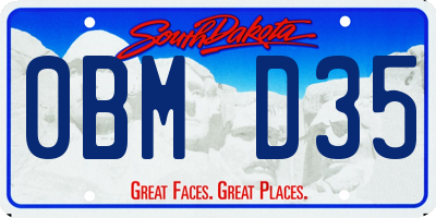 SD license plate 0BMD35