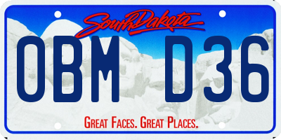 SD license plate 0BMD36