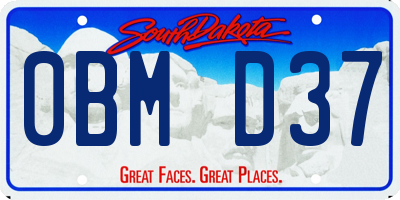 SD license plate 0BMD37
