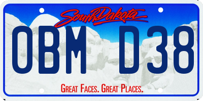 SD license plate 0BMD38