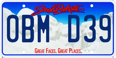 SD license plate 0BMD39