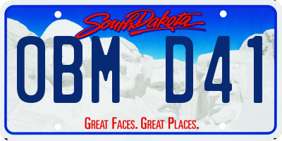 SD license plate 0BMD41