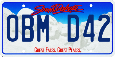 SD license plate 0BMD42