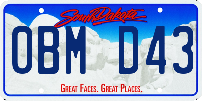 SD license plate 0BMD43