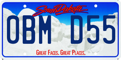 SD license plate 0BMD55
