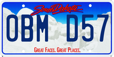SD license plate 0BMD57