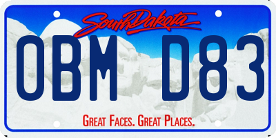 SD license plate 0BMD83