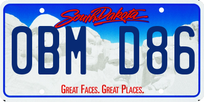 SD license plate 0BMD86