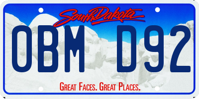 SD license plate 0BMD92