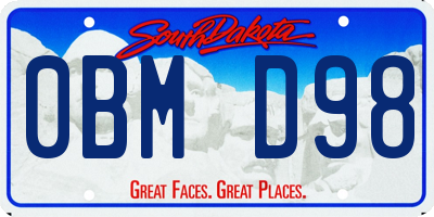 SD license plate 0BMD98