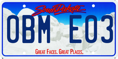 SD license plate 0BME03
