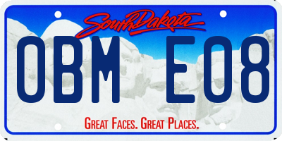 SD license plate 0BME08