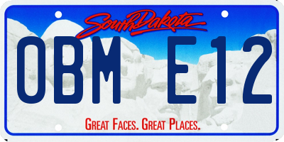 SD license plate 0BME12