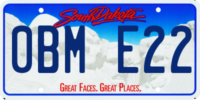 SD license plate 0BME22