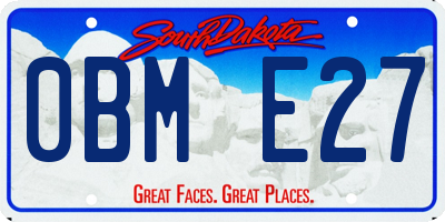 SD license plate 0BME27