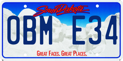 SD license plate 0BME34